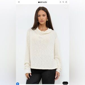 LAmade x Revolve Cream Cowl Neck Sweater